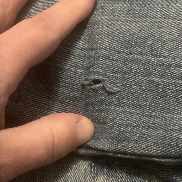 Carols Denims Blue Jean Jacket Womens Medium Button Pockets Vintage 90s-Flaws - Picture 7 of 9